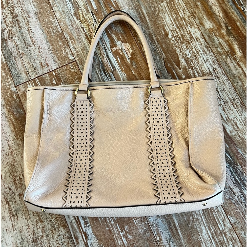 Aimee Kestenberg Pink Pebbled Leather Tote Bag Purse